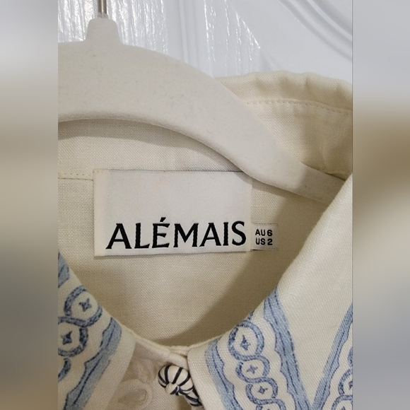 Alemais Villa Romantica printed ramie blouse US 2 - Picture 6 of 8